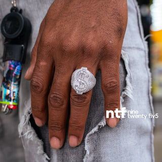 💵 Men’s Money Sign Ring – 14K Gold Plated on 925 Silver