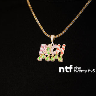 Moon Ice Chain with Rich Pendant - Gold Plated with Enamel